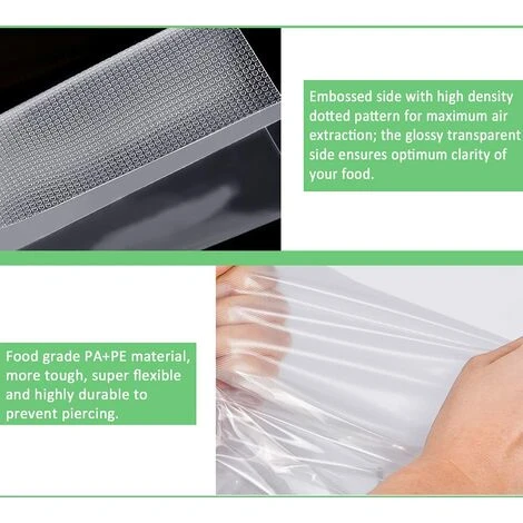 Sacs Sous Vide Alimentaire Lot De 6 Rouleaux, 20x500cm Et 28x500cm, Sac Sous Vide Pour Appareil Sous Vide Conservation Des Aliments 5 Sacs Sous Vide Alimentaire Lot De 6 Rouleaux, 20x500cm Et 28x500cm, Sac Sous Vide Pour Appareil Sous Vide Conservation Des Aliments – Image 3