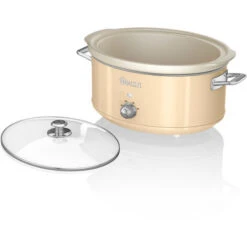 SWAN SF17031CN Retro Mijoteuse 6,5L Poêle Amovible En Céramique Antiadhésive, Vintage 320W Crème -Petit Électroménager 58535049 3