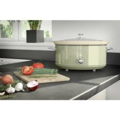SWAN SF17031GN Retro Mijoteuse 6,5L Poêle Amovible En Céramique Antiadhésive, Vintage 320W Vert -Petit Électroménager 58535980 3