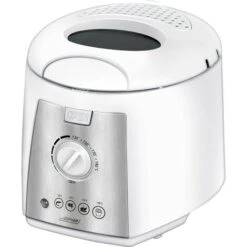 MPM MFR-07 Friteuse électrique Compacte Bol Lavable Antiadhésif De 1,5 Litre 1100W Blanc/Gris