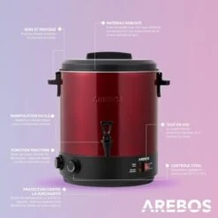 AREBOS Machine De Mise En Conserve 28 L Pot De Mise En Conserve 1800 W églable En Continu De 30 à 110 °C -Petit Électroménager 58586895 3