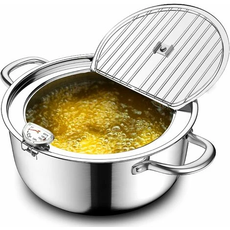 LTS FAFA Friteuse Avec Thermomètre Pot à Frire En Acier Inoxydable 304 Marmite Non Revêtue Avec Couvercle Déviation De Bec De Crémaillère D'huile Parfait La Famille Friture De Tempura,frites Et Pépite 3 LTS FAFA Friteuse Avec Thermomètre Pot à Frire En Acier Inoxydable 304 Marmite Non Revêtue Avec Couvercle Déviation De Bec De Crémaillère D'huile Parfait La Famille Friture De Tempura,frites Et Pépite