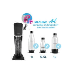 Machine A Soda SODASTREAM - + Eau Gazeuse Machine ART Noire Pack Lave Vaisselle -Petit Électroménager 59690959 3