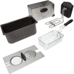 Camry CR 4909 Friteuse électrique Compacte 3 Litres Cuve Antiadhésive Lavable 2000W Argent -Petit Électroménager 59949569 3