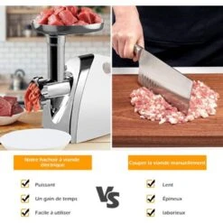 RELAX4LIFE Hachoir à Viandes Électrique 1200W, 3 Grilles, 1 Adaptateurs à Kebbés, 1 Adaptateur à Saucisse 10 RELAX4LIFE Hachoir à Viandes Électrique 1200W, 3 Grilles, 1 Adaptateurs à Kebbés, 1 Adaptateur à Saucisse -Petit Électroménager 60464641 4