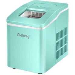 RELAX4LIFE Machine à Glaçons Automatique 12KG /24H Avec Fonction De Auto-Nettoyage, Affichage-LCD, Machine à Glaçons Portable 9 Glaçons Par 8 Min Avec Réservoir 1,6L Pour Bar, Bureau, Maison (Vert)