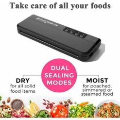 Déstockage Machine Sous Vide Electrique Alimentaire 360W Aliments Secs Et Humides Appareil De Mise Sous Vide -60 Kpa Avec Fonction D'impulsion Inclus 10 Pcs Sacs Sous Vide Pour Viandes Légumes Fruits -Petit Électroménager 60740453 3