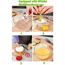 Manuel à Tirer, Hachoir à Légumes, Salade/ail Pour Salsa/pesto/oignons (450 Ml) 9 Manuel à Tirer, Hachoir à Légumes, Salade/ail Pour Salsa/pesto/oignons (450 Ml) -Petit Électroménager 61309706 3