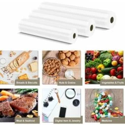 RHAFAYRE 2 Rouleaux De Mise Sous Vide, Pour Machine Sous Vide Foodsaver, (20cm X 5m Chaque) -Petit Électroménager 62742675 5
