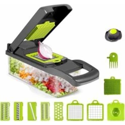 Petit Électroménager 27 12 En 1 Mandoline Cuisine, Mandoline Professionnelle Cuisine Avec 6 Lames En Remplaçables, Coupe-Légumes Multifonction Pour Trancher, Couper Et Râper Les Légumes