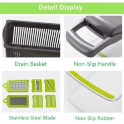 12 En 1 Mandoline Cuisine, Mandoline Professionnelle Cuisine Avec 6 Lames En Remplaçables, Coupe-Légumes Multifonction Pour Trancher, Couper Et Râper Les Légumes 9 12 En 1 Mandoline Cuisine, Mandoline Professionnelle Cuisine Avec 6 Lames En Remplaçables, Coupe-Légumes Multifonction Pour Trancher, Couper Et Râper Les Légumes -Petit Électroménager 63464973 3