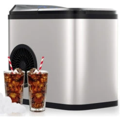 EINFEBEN Machine à Glaçons LCD 2.2L Machine à Glaçons Machine à Glaçons En Acier Inoxydable Machine à Glaçons