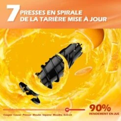 RELAX4LIFE Extracteur Jus De Fruits Et Légumes, Presse-Fruits 150 W Silencieux Avec Noyau De Protection, Centrifugeuse Avec Moteur à Basse Vitesse Pour Fruits, Légumes -Petit Électroménager 64129550 3