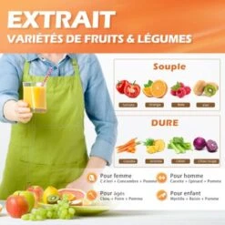 RELAX4LIFE Extracteur Jus De Fruits Et Légumes, Presse-Fruits 150 W Silencieux Avec Noyau De Protection, Centrifugeuse Avec Moteur à Basse Vitesse Pour Fruits, Légumes -Petit Électroménager 64129550 4