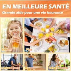 RELAX4LIFE Extracteur Jus De Fruits Et Légumes, Presse-Fruits 150 W Silencieux Avec Noyau De Protection, Centrifugeuse Avec Moteur à Basse Vitesse Pour Fruits, Légumes -Petit Électroménager 64129550 5