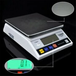 Balance De Laboratoire Numérique 7,5 Kg / 0,1 G Balance De Précision LCD Balance De Cuisine Balance électronique Fonction Tare Écran LCD Avec Alimentation DC 9 V -Petit Électroménager 64173547 5