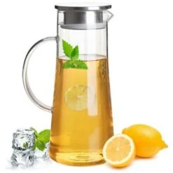 Pichet En Verre, Pichet En Verre De 1500 Ml Avec Couvercle De Filtre -Petit Électroménager 64197203 3