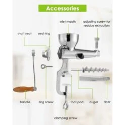 Extracteur De Jus Manuel D'Herbe De Blé, Presse-Agrumes Acier Inoxydable Pour Fruits Et Légumes, Ventouse Sous Vide & 5cm Pince De Table, Pour Céleri, Gingembre, Persil, Grenade, Raisins -Petit Électroménager 64873385 5