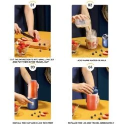 Extracteur De Jus électrique Portable Pour La Maison Mini Juicer Pour L'extérieur (Rose Single Cap)-BDD -Petit Électroménager 65375033 3