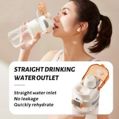Bouteille D'eau De Sport étanche 1 Pièce, Bouteille D'eau Pour Enfants Sans BPA, Gourde De 700 Ml Avec Paille, Parfaite Pour Le Bureau De L'école De Voyage De Sport - Blanc 9 Bouteille D'eau De Sport étanche 1 Pièce, Bouteille D'eau Pour Enfants Sans BPA, Gourde De 700 Ml Avec Paille, Parfaite Pour Le Bureau De L'école De Voyage De Sport - Blanc -Petit Électroménager 65392987 3