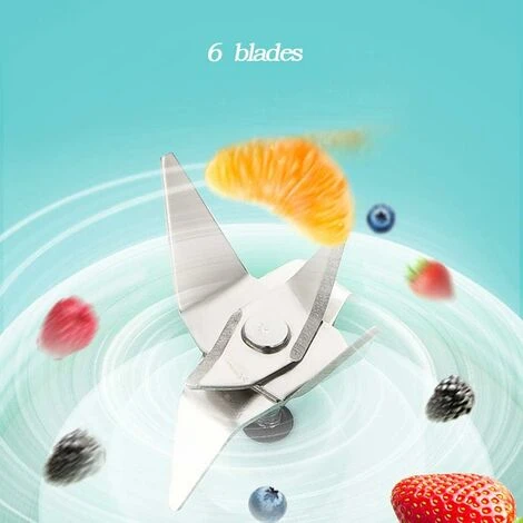 Blender Portable, Presse-agrumes Avec 450 Ml 6 Lames Sans BPA Pour Le Sport Et Les Voyages, Mini Blender Blender Pour Smoothie Et Milkshake, Cadeau De Noël Femme Homme (blanc) 4 Blender Portable, Presse-agrumes Avec 450 Ml 6 Lames Sans BPA Pour Le Sport Et Les Voyages, Mini Blender Blender Pour Smoothie Et Milkshake, Cadeau De Noël Femme Homme (blanc) – Image 2