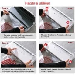 Machine Sous Vide Alimentaire 3 En 1 Magicfox - Machine De Scellage Pour La Conservation Des Aliments - Sacs Et Rouleau Sous Vide Inclus -Petit Électroménager 65747100 3