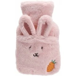 Thermos Mignon Peluche Double Poignée Thermos Cap Veste Main Eau Amovible Lavable Peluche Carotte Rose-BDD