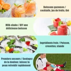 GOPLUS Machine A Glacons 12KG En 24H Avec Reservoir D'Eau 1,5L, 9 Glacons En 8 Min, Auto-Nettoyage, Affichage-LCD, Panier Amovible Et Pelle Inclus, Pour Bar, Bureau, Maison (Rouge) -Petit Électroménager 66858567 5