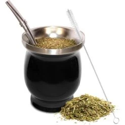 Kit Maté Calebasse Bombilla Pour Yerba Mate Et Goupillon Contient 1 Tasse 1 Paille Filtrante En Inox Haute Qualité 1 Brosse De Nettoyage 3 Ebooks Offert