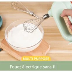 Batteur à Oeufs électrique Batteur à Main Batteur à Oeufs 4 Vitesses Batteur à Oeufs Pour La Cuisson Des Gâteaux Crème Pâtissière Support Sans Fil -Petit Électroménager 67415891 3