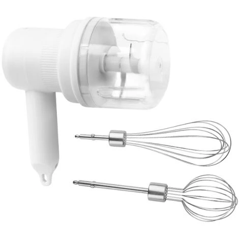 Mixeur Plongeant électrique, Mixeur Multifonction Sans Fil Rechargeable Par USB à 3 Vitesses Avec 2 Moustaches, Mixeur Plongeant électrique Portable Pour Pâtisserie-crème-protéine, Blanc 3 Mixeur Plongeant électrique, Mixeur Multifonction Sans Fil Rechargeable Par USB à 3 Vitesses Avec 2 Moustaches, Mixeur Plongeant électrique Portable Pour Pâtisserie-crème-protéine, Blanc