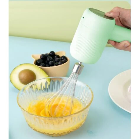 Mixeur Plongeant électrique, Mixeur Multifonction Sans Fil Rechargeable Par USB à 3 Vitesses Avec 2 Moustaches, Mixeur Plongeant électrique Portable Pour Pâtisserie-crème-protéine, Blanc 6 Mixeur Plongeant électrique, Mixeur Multifonction Sans Fil Rechargeable Par USB à 3 Vitesses Avec 2 Moustaches, Mixeur Plongeant électrique Portable Pour Pâtisserie-crème-protéine, Blanc – Image 4