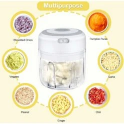 Mini Hachoir à Ail électrique, Hachoir à Nourriture, Mini Robots Culinaires, Mélangeur De Nourriture De Cuisine Portable Sans Fil Avec Chargement USB, Presse-ail Puissant Et Facile à Nettoyer (250 Ml) 9 Mini Hachoir à Ail électrique, Hachoir à Nourriture, Mini Robots Culinaires, Mélangeur De Nourriture De Cuisine Portable Sans Fil Avec Chargement USB, Presse-ail Puissant Et Facile à Nettoyer (250 Ml) -Petit Électroménager 67451457 3