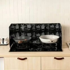 Cuisine Plaque Protection Pliable Aluminium Protection Anti-éclaboussures Pliable Plaque Anti-projections Cuisson Pliable Pour Cuisine Plaque Cuisson Protection D'écran Anti-éclaboussures 2pièces Noir -Petit Électroménager 67593496 3