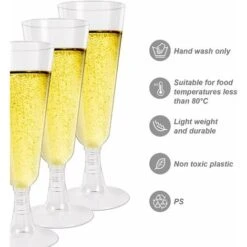 48 Pcs Jeu De Verres à Champagne, Flûtes à Vin En Plastique, Réutilisables Et Incassables, Gobelets Empilables, Parfaits Pour Les Fêtes, Mariages Et Anniversaires - 150ml 8 48 Pcs Jeu De Verres à Champagne, Flûtes à Vin En Plastique, Réutilisables Et Incassables, Gobelets Empilables, Parfaits Pour Les Fêtes, Mariages Et Anniversaires - 150ml -Petit Électroménager 68114410 2