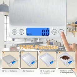 Déstockage Balance De Cuisine Numérique Avec Chargement USB, Balances Numériques 0,1 G / 3 Kg, Balances Fines électroniques Avec Fonction PSC / Tare / écran LCD, Conversion 9 Unités, Balances à Lettr -Petit Électroménager 69252036 4