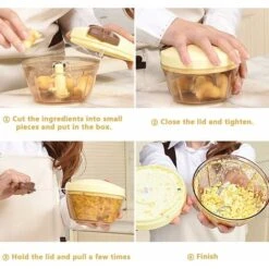 Déstockage Coupe-oignon Avec Câble, Hachoir à Oignon Hachoir à Oignon Hachoir Multiple Manuel Mini Coupe-légume Hachoir à Fruits Pour Légumes Salade De Fruits, Main Hachoir à Oignon Lame En Acier Ino -Petit Électroménager 69253331 5