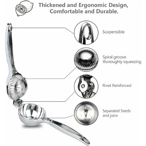 Presse-citron, Presse-agrumes, Citron Vert, Agrumes, Presse-agrumes, Anti-caustique, Passe Au Lave-vaisselle, Jus De Fruits, Design Robuste, Robuste Et Durable. 4 Presse-citron, Presse-agrumes, Citron Vert, Agrumes, Presse-agrumes, Anti-caustique, Passe Au Lave-vaisselle, Jus De Fruits, Design Robuste, Robuste Et Durable. – Image 2