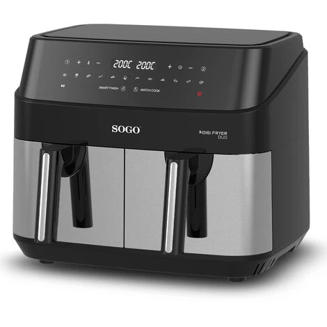 Friteuse Sans Huile à Double Plateau De 9 Litres (4.5Lx2) Avec écran Tactile -17650W 4 Friteuse Sans Huile à Double Plateau De 9 Litres (4.5Lx2) Avec écran Tactile -17650W – Image 2
