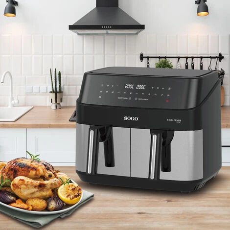 Friteuse Sans Huile à Double Plateau De 9 Litres (4.5Lx2) Avec écran Tactile -17650W 5 Friteuse Sans Huile à Double Plateau De 9 Litres (4.5Lx2) Avec écran Tactile -17650W – Image 3