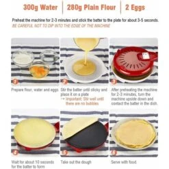 One Piece Crêpière Électrique De Qualité Alimentaire Antiadhésive Pizza Pancake Pan Cuisine Outil De Cuisson Crêpes Oeufs Bacon Avec Revêtement Antiadhésif (Rouge) BF -Petit Électroménager 75022780 4