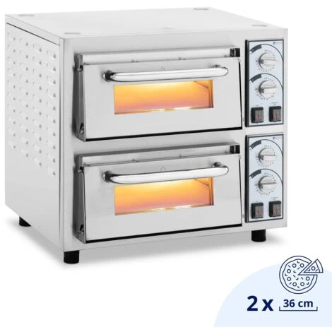 Four à Pizza électrique 2 Chambres 4400 W Ø 35 Cm Minuterie 30 Min 3 Four à Pizza électrique 2 Chambres 4400 W Ø 35 Cm Minuterie 30 Min