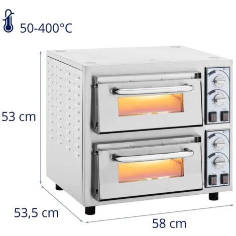 Four à Pizza électrique 2 Chambres 4400 W Ø 35 Cm Minuterie 30 Min 7 Four à Pizza électrique 2 Chambres 4400 W Ø 35 Cm Minuterie 30 Min – Image 5
