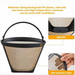 Solde- AGILITY, 2 PCS Filtre Cafetiere En Acier Doré 304 10cm 100 Mailles Filtre à Café Permanent Antirouille Goutteur De Café Réutilisable Anti-corrosion Pour Machine à Café Cuisine Bureau Café Boula -Petit Électroménager 77270407 3