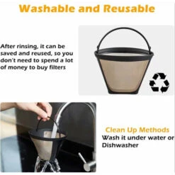 Solde- AGILITY, 2 PCS Filtre Cafetiere En Acier Doré 304 10cm 100 Mailles Filtre à Café Permanent Antirouille Goutteur De Café Réutilisable Anti-corrosion Pour Machine à Café Cuisine Bureau Café Boula -Petit Électroménager 77270407 4