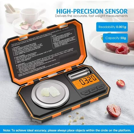 Balance De Cuisine, 50g/0.001g Balance De Poche Numérique, Balances Alimentaires De Précision 0,001 G, Avec Étalonnage Poids 50g, Pince à Épiler, Fonction De Tare, LCD Rétroéclairé 4 Balance De Cuisine, 50g/0.001g Balance De Poche Numérique, Balances Alimentaires De Précision 0,001 G, Avec Étalonnage Poids 50g, Pince à Épiler, Fonction De Tare, LCD Rétroéclairé – Image 2
