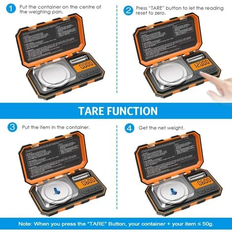 Balance De Cuisine, 50g/0.001g Balance De Poche Numérique, Balances Alimentaires De Précision 0,001 G, Avec Étalonnage Poids 50g, Pince à Épiler, Fonction De Tare, LCD Rétroéclairé 5 Balance De Cuisine, 50g/0.001g Balance De Poche Numérique, Balances Alimentaires De Précision 0,001 G, Avec Étalonnage Poids 50g, Pince à Épiler, Fonction De Tare, LCD Rétroéclairé – Image 3