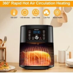 Friteuse Sans Huile 4L Friteuse à Air Chaud électrique 6 Programmes -Petit Électroménager 77836713 2