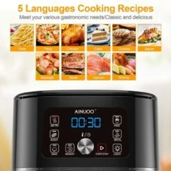 Friteuse Sans Huile 4L Friteuse à Air Chaud électrique 6 Programmes -Petit Électroménager 77836713 3