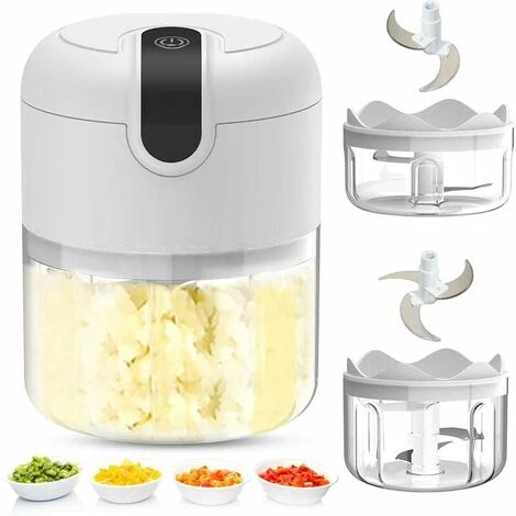 Mini Hachoir à Ail électrique - Petit Hachoir à Ail Portable Sans Fil Pour Robot Culinaire Avec Chargement USB étanche, Adapté Au Hachoir à Gingembre, Oignon, Légumes Et Viande (bol De 250 Ml) 3 Mini Hachoir à Ail électrique - Petit Hachoir à Ail Portable Sans Fil Pour Robot Culinaire Avec Chargement USB étanche, Adapté Au Hachoir à Gingembre, Oignon, Légumes Et Viande (bol De 250 Ml)